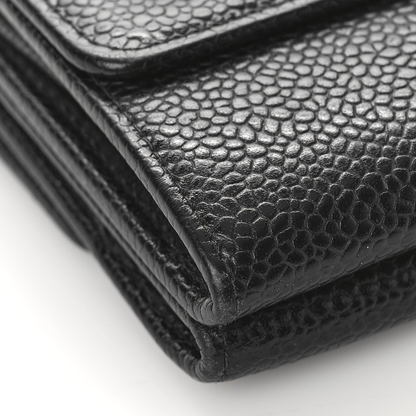 Caviar Timeless CC Compact Flap Wallet Black