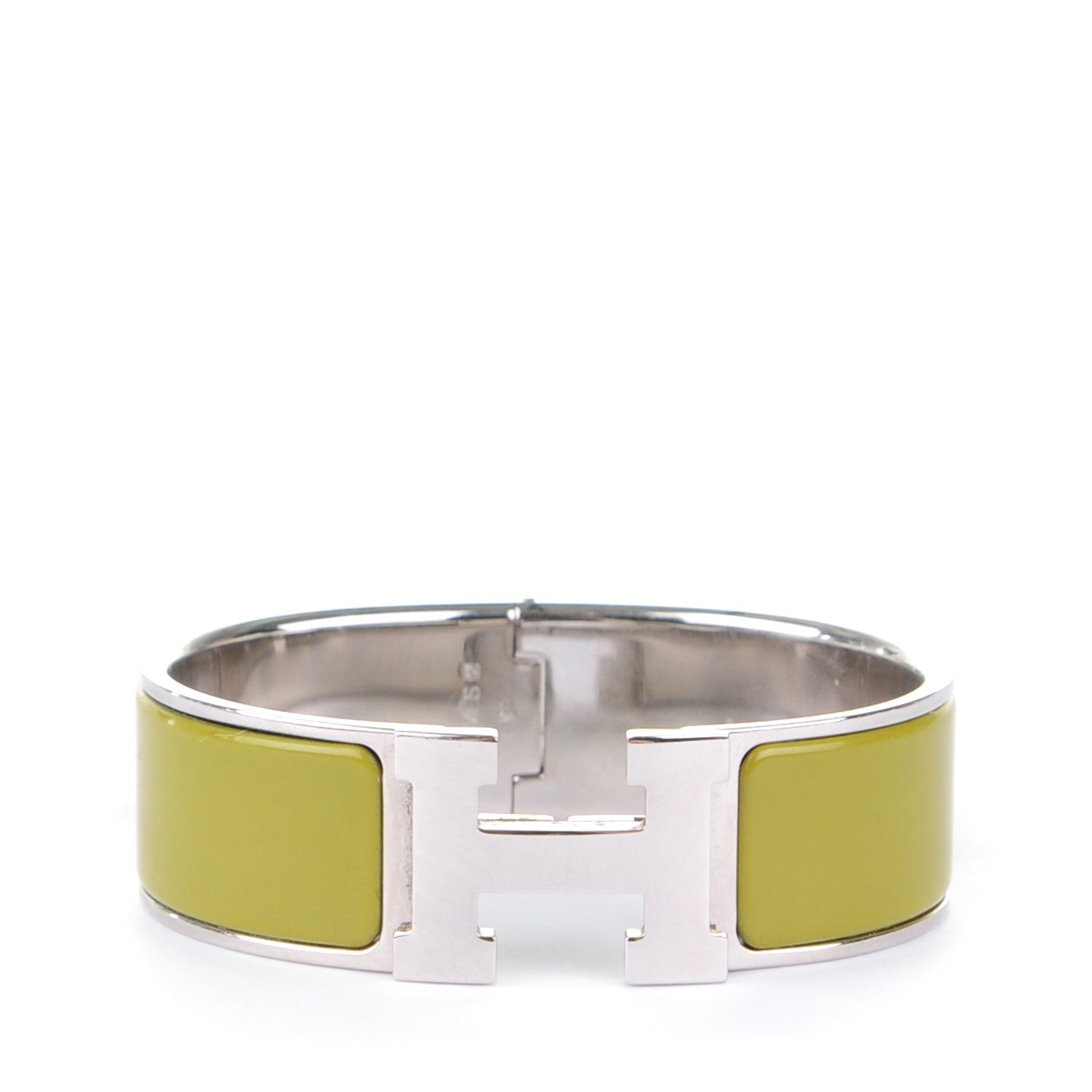 Hermes Enamel Wide Clic Clac H Bracelet GM Vert Olive 1 of 4