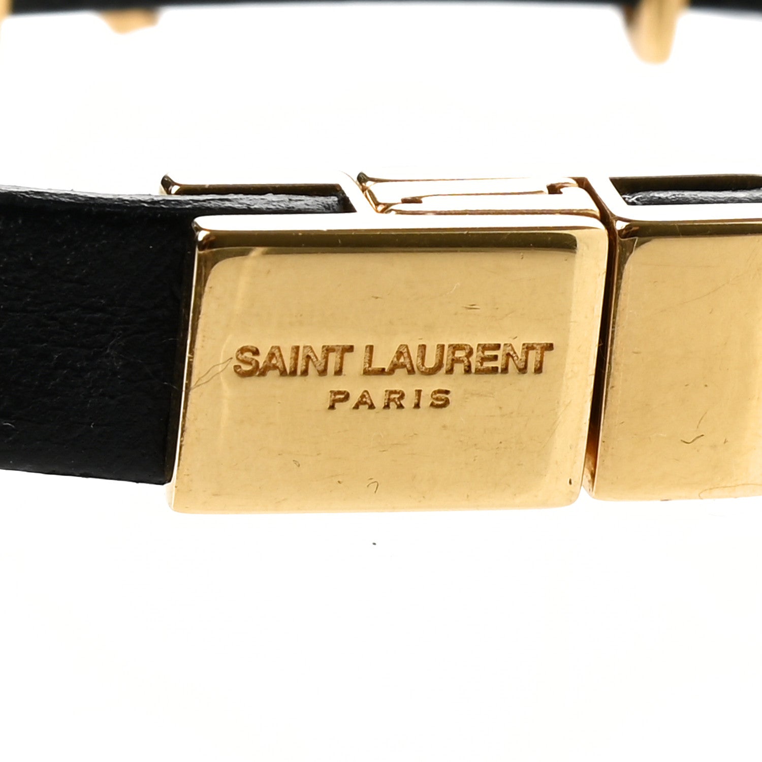 Saint Laurent Calfskin Opyum Bracelet M Black Gold 4 of 4