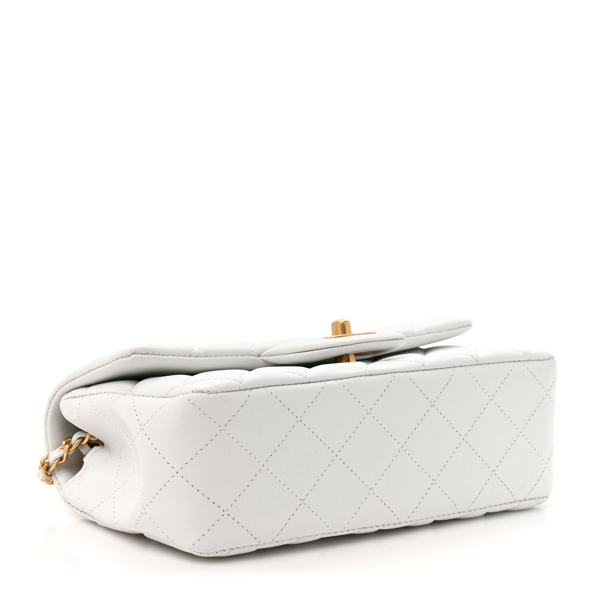 Chanel Lambskin Quilted Mini Rectangular Pearl Crush Flap White 4 of 10
