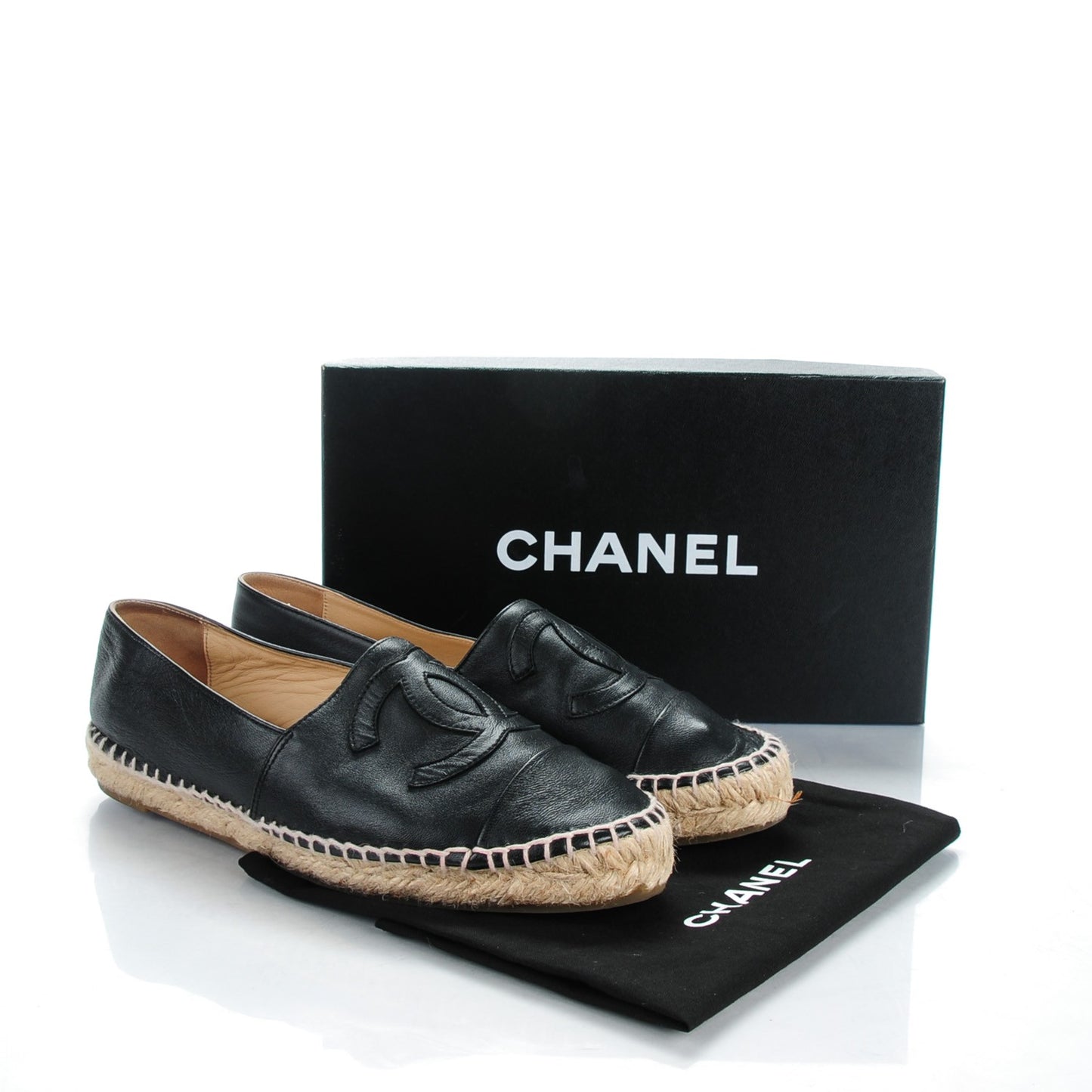 Lambskin CC Espadrilles 38 Black