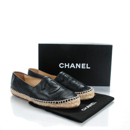 Chanel Lambskin CC Espadrilles 38 Black 10 of 10