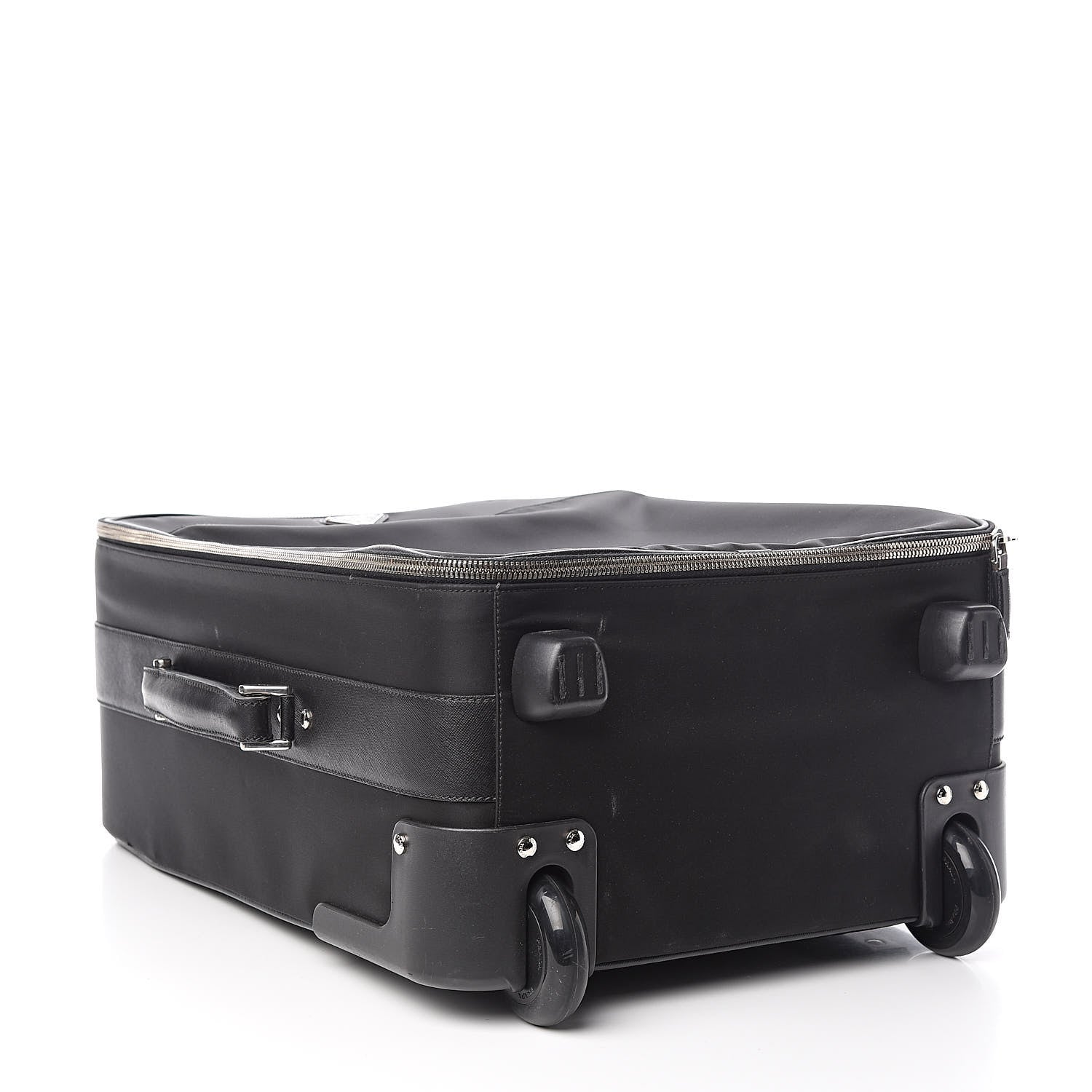 Prada Tessuto Nylon Saffiano Trolley Luggage Black 6 of 11