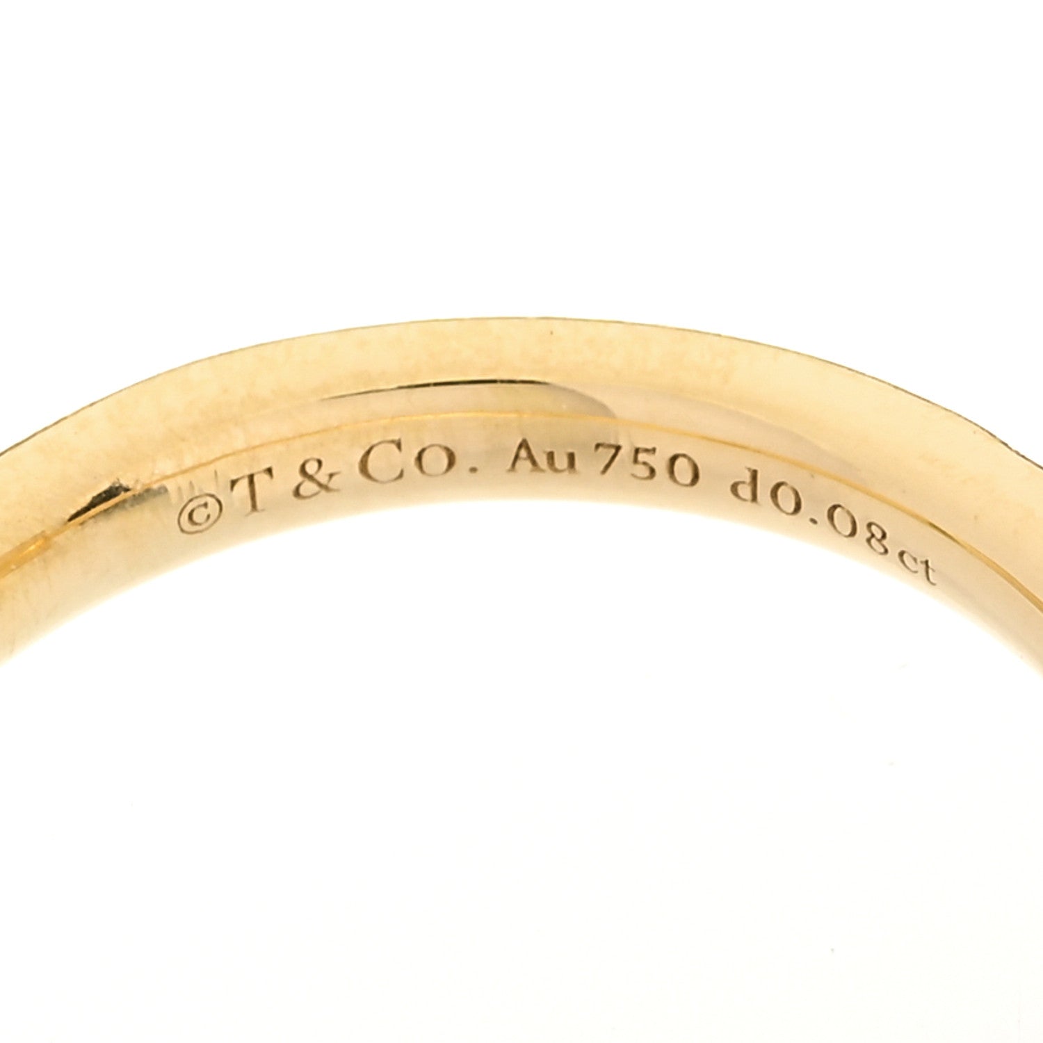 Tiffany 18K Yellow Gold Diamond 2.5mm T T1 Ring 56 7.75 54/7 4 of 5