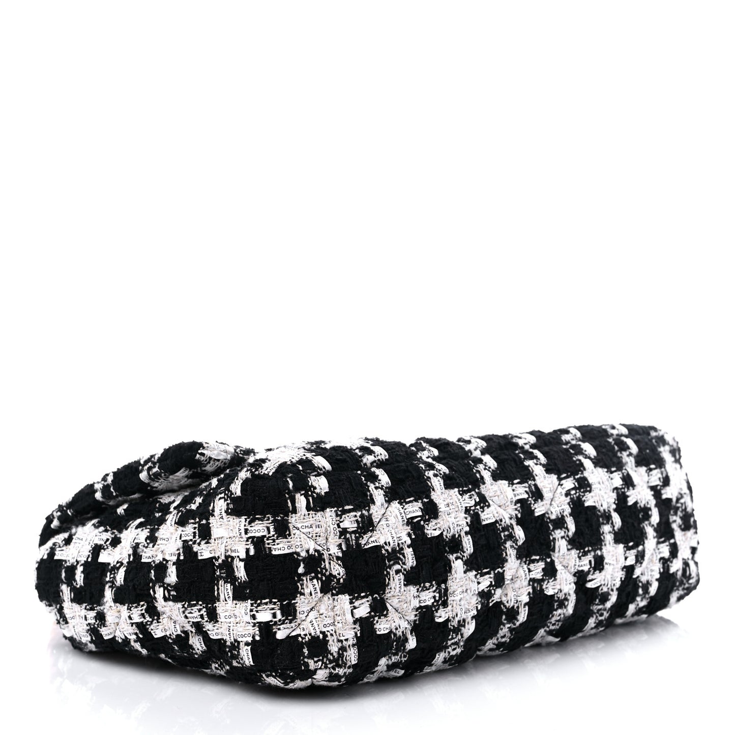 Tweed Quilted Large Chanel 19 Flap Black Ecru White
