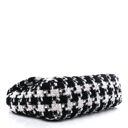 Chanel Tweed Quilted Large Chanel 19 Flap Black Ecru White 3 of 10