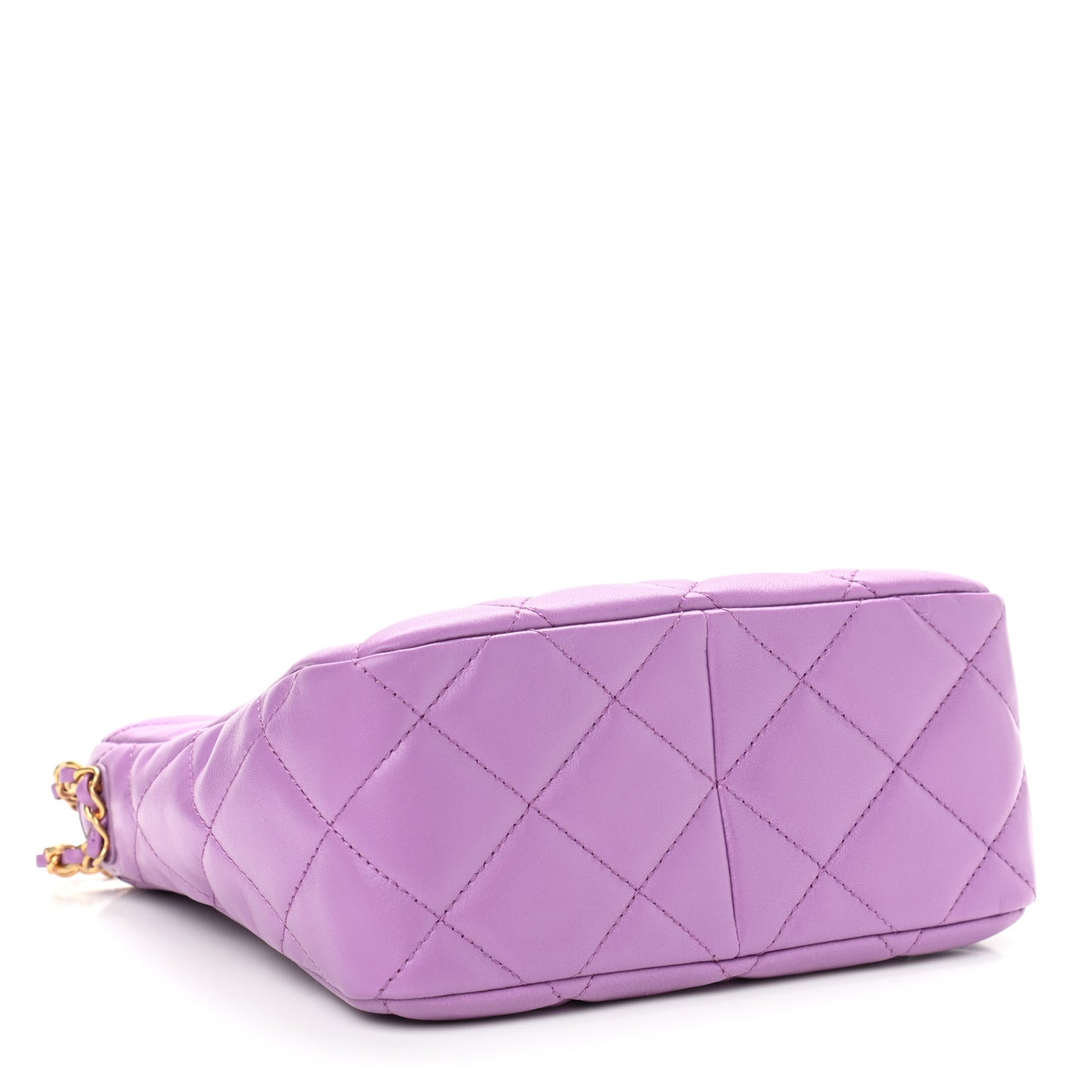 Lambskin Quilted Small Pick Me Up Hobo Purple