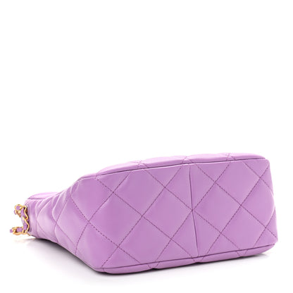 Chanel Lambskin Quilted Small Pick Me Up Hobo Purple 4 of 11