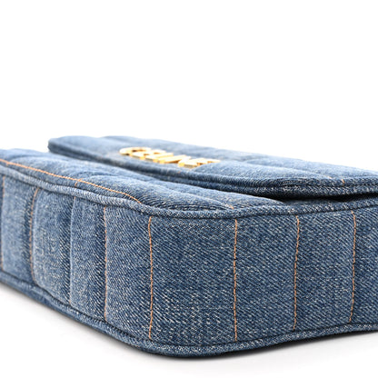 Celine Denim Matelasse Chain Shoulder Bag Blue 10 of 11