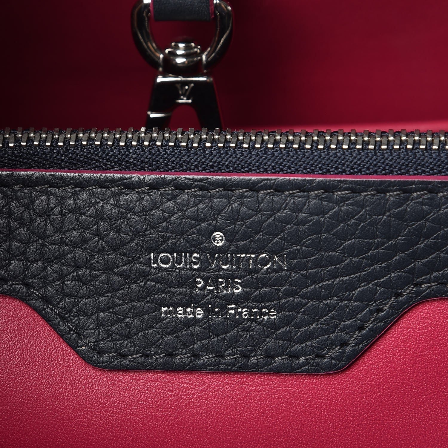 Louis Vuitton Taurillon Capucines MM Cobalt Fuchsia 6 of 9