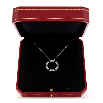Cartier 18K White Gold Diamond LOVE Paved Necklace 7 of 7