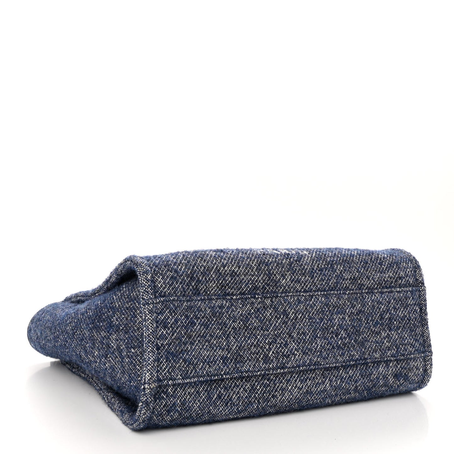 Mixed Fibers Calfskin Small Deauville Tote Blue