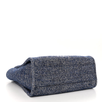 Chanel Mixed Fibers Calfskin Small Deauville Tote Blue 4 of 10