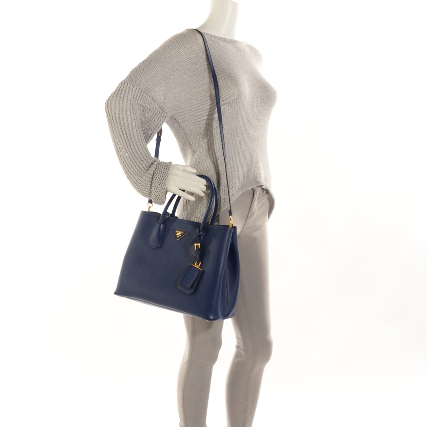 Saffiano Cuir Medium Double Bag Inchiostro