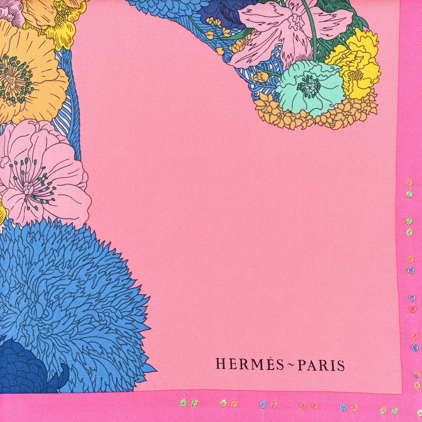 Silk Robe Legere Scarf 45 Rose Bleu Jaune