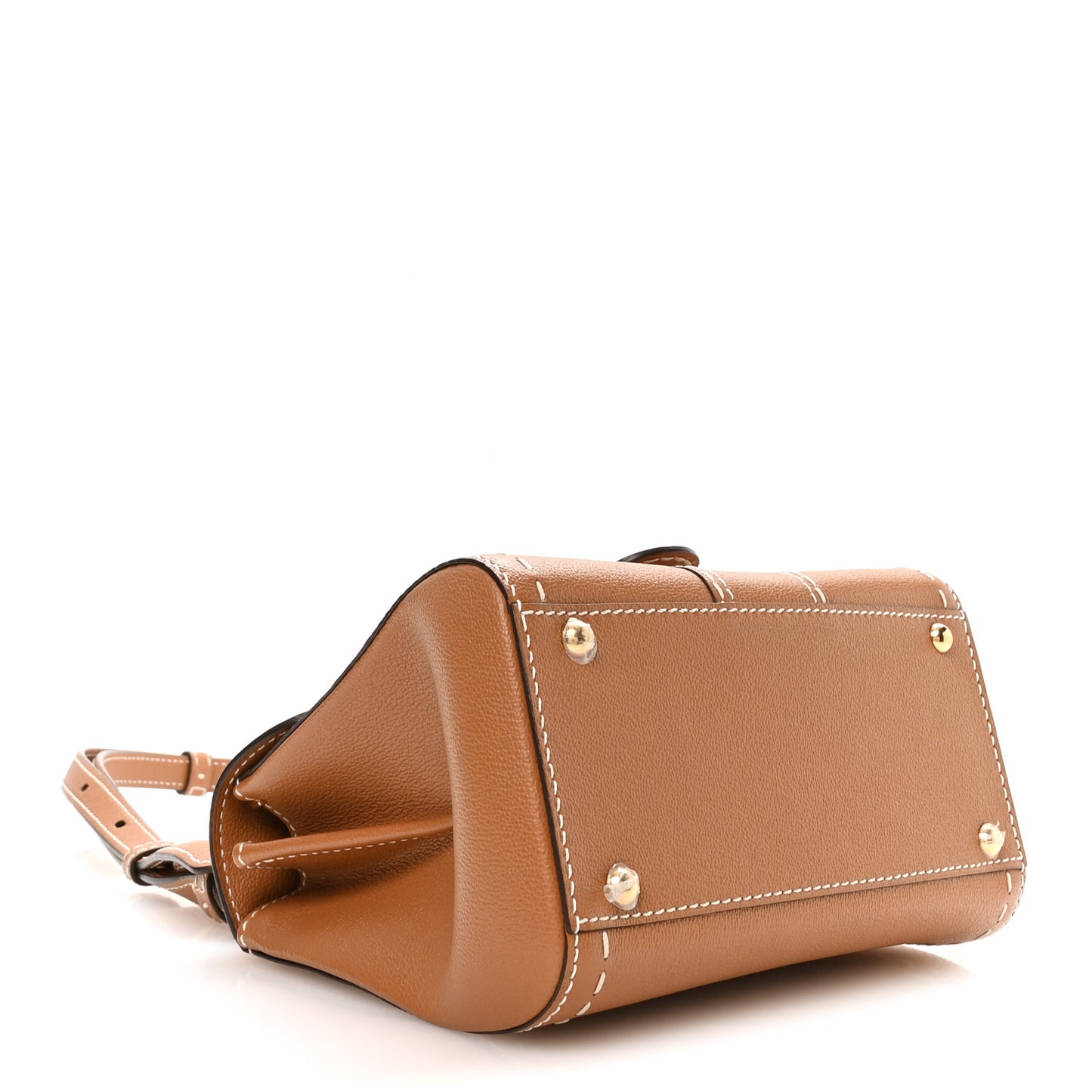Grained Rodeo Calfskin Surpique Mini Brillant Satchel Vegetal Ivory