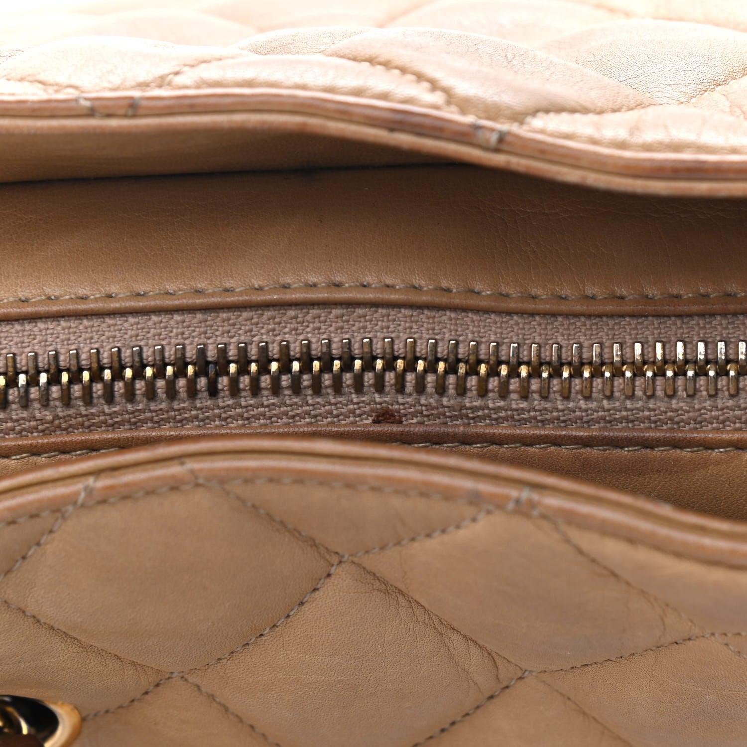 Chanel Lambskin Quilted Shopper Tote Beige 16 of 18