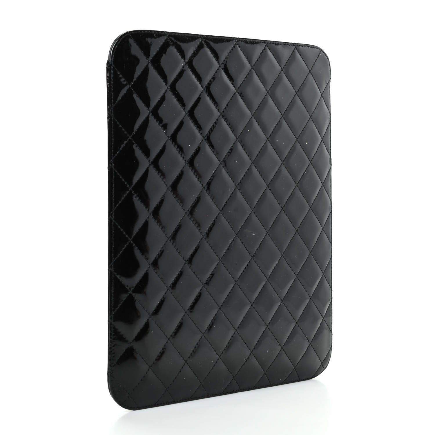 Chanel Patent Quilted Brilliant iPad Case Black 3 of 8