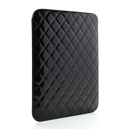 Chanel Patent Quilted Brilliant iPad Case Black 3 of 8