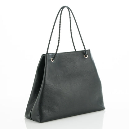 Gucci Calfskin Large Gifford Braided Handle Tote Black 3 of 7