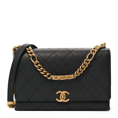 Chanel Caviar Quilted Bracelet On Chain Flap Dark Grey 1 of 8