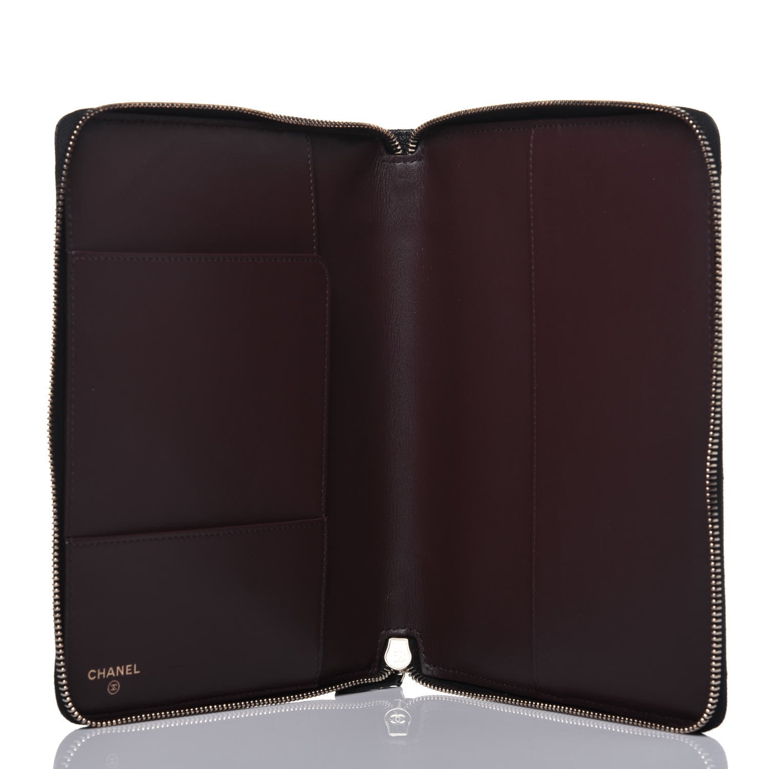 Chanel Caviar Quilted Zip Around Notebook Agenda Cover Black 5 of 12
