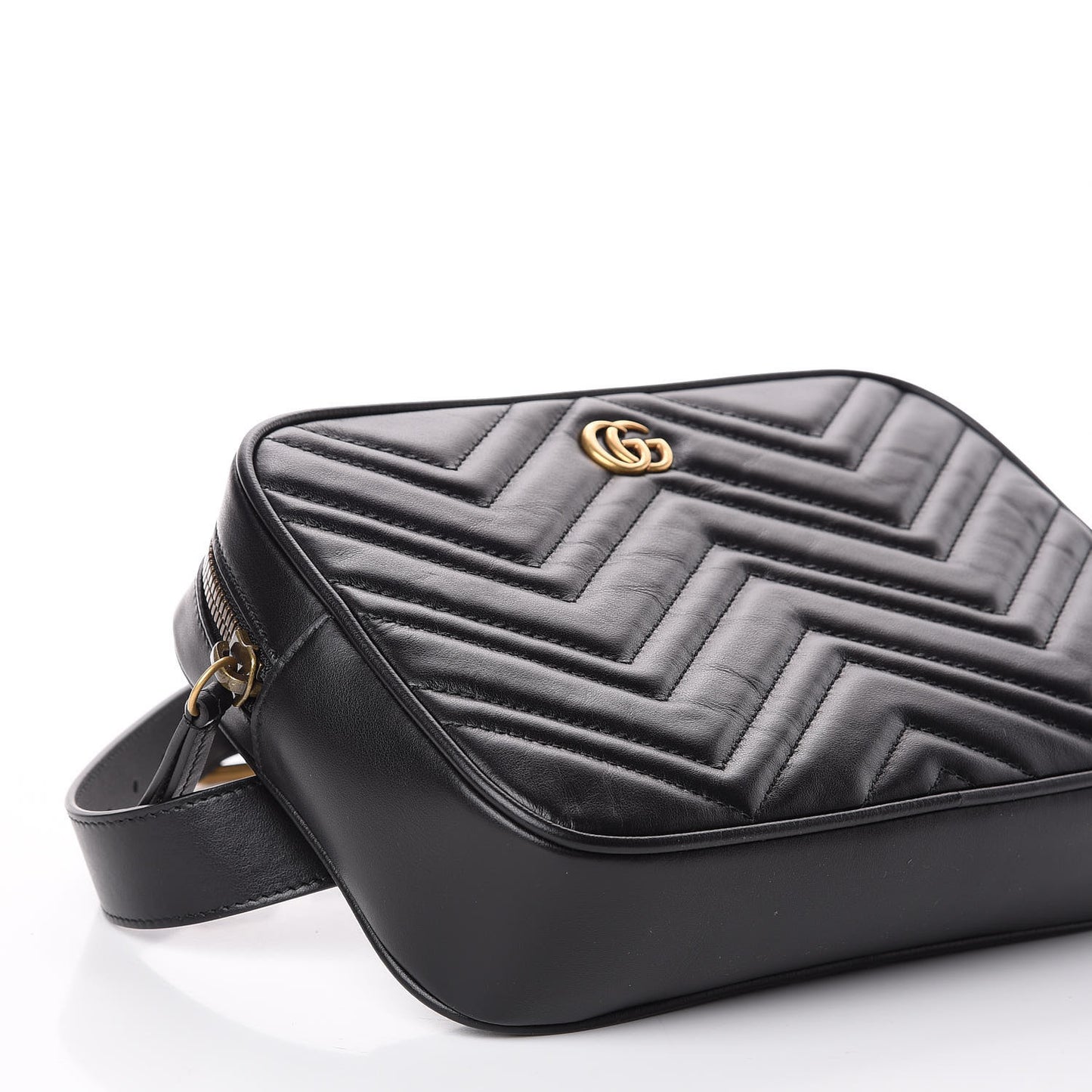 Calfskin Matelasse Mens GG Marmont Belt Bag 80 32 Black