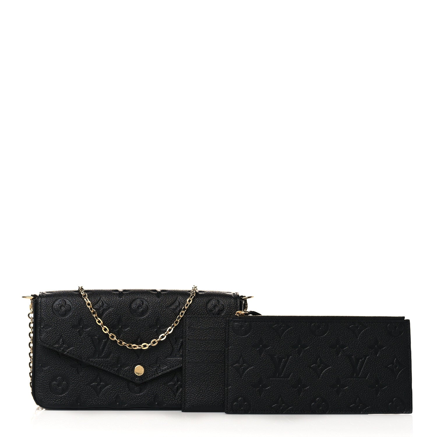 Louis Vuitton Empreinte Pochette Felicie Chain Wallet Black 1 of 10