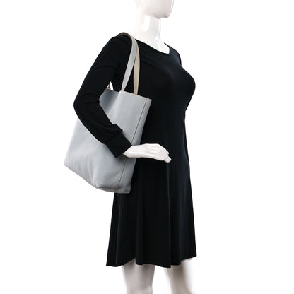 Hermes Veau Sikkim Taurillon Clemence Double Sens 36 Reversible Tote Bleu Pale Gris Perle 2 of 24
