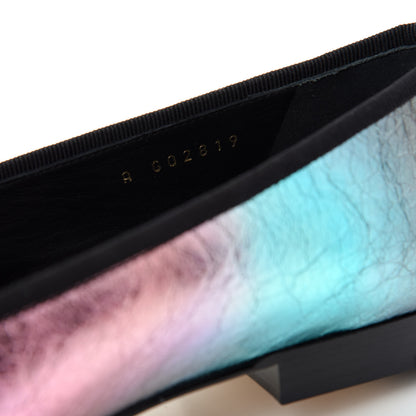 Chanel Laminated Calfskin Grosgrain Cap Toe CC Ballerina Flats 40 Multicolor Black 10 of 11