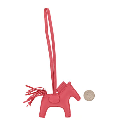 Hermes Milo Lambskin Grigri Rodeo Horse Bag Charm PM Rose Azalee 2 of 4