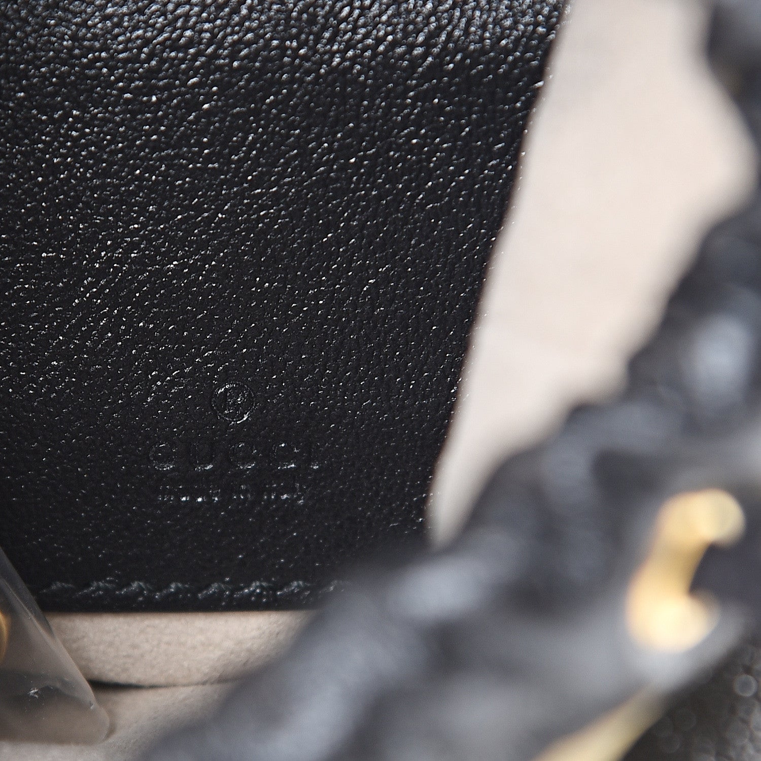 Gucci Calfskin Diagonal Striped Mini Zumi Bucket Bag Black Beige 5 of 10