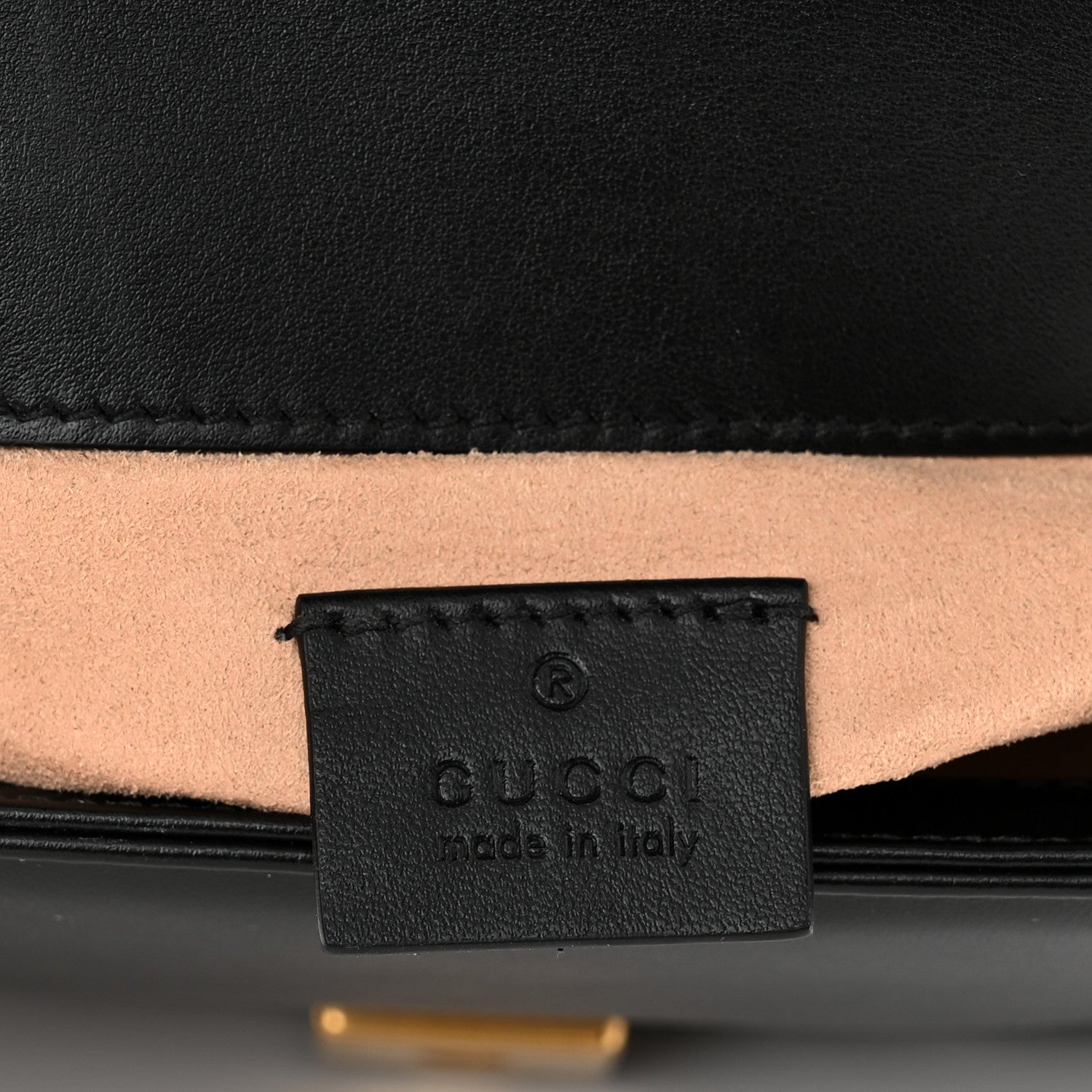 Gucci Calfskin Matelasse Mini GG Marmont Top Handle Shoulder Bag Black 6 of 10
