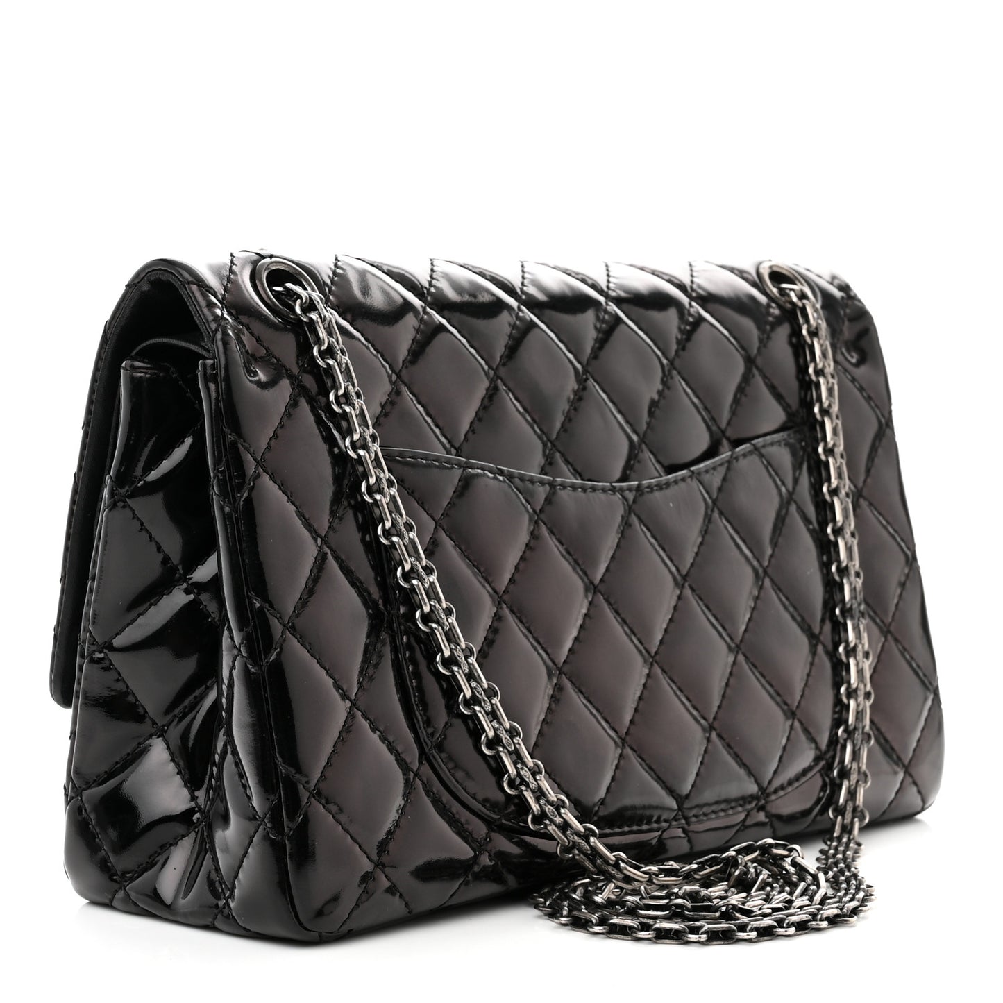 Patent Quilted 2.55 Reissue 226 Flap Black
