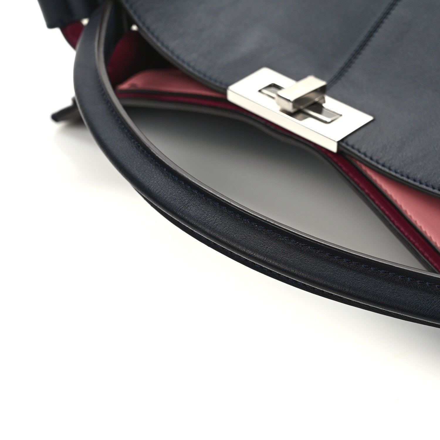 Fendi Vitello Seta Century Large Peekaboo X-Lite Black Notte Flamingo 15 of 16