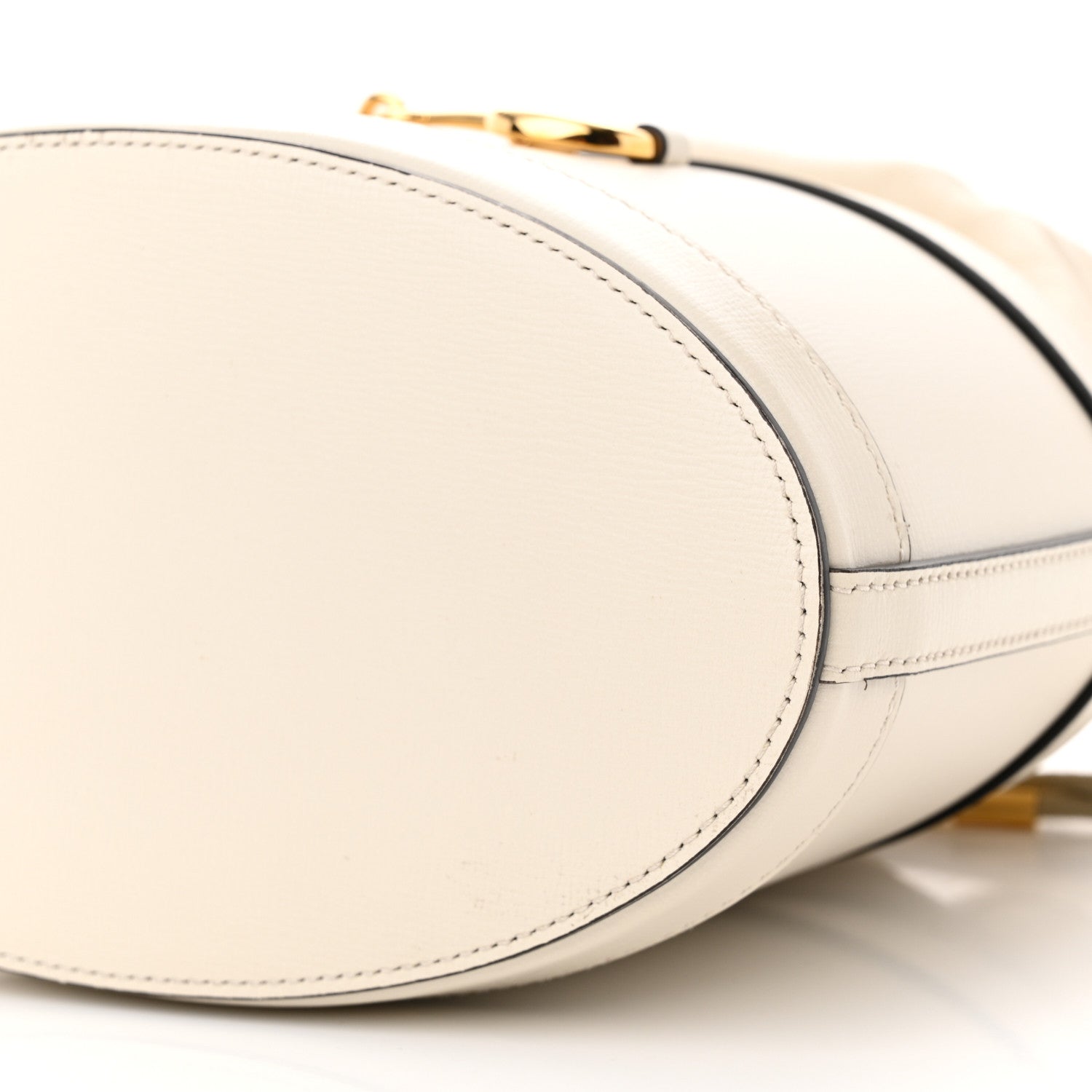 Gucci Azalea Sakai Calfskin Horsebit 1955 Drawstring Bucket Bag Mystic White 10 of 11