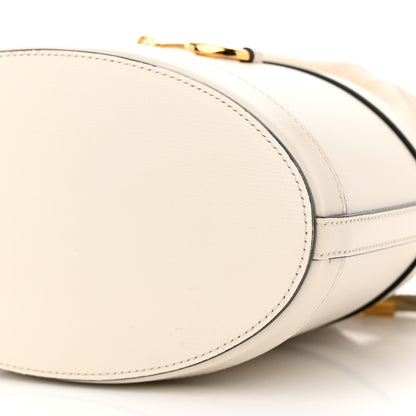 Gucci Azalea Sakai Calfskin Horsebit 1955 Drawstring Bucket Bag Mystic White 10 of 11