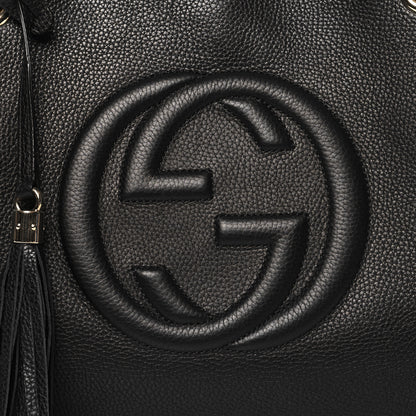 Gucci Pebbled Calfskin Medium Soho Chain Shoulder Bag Black 8 of 10