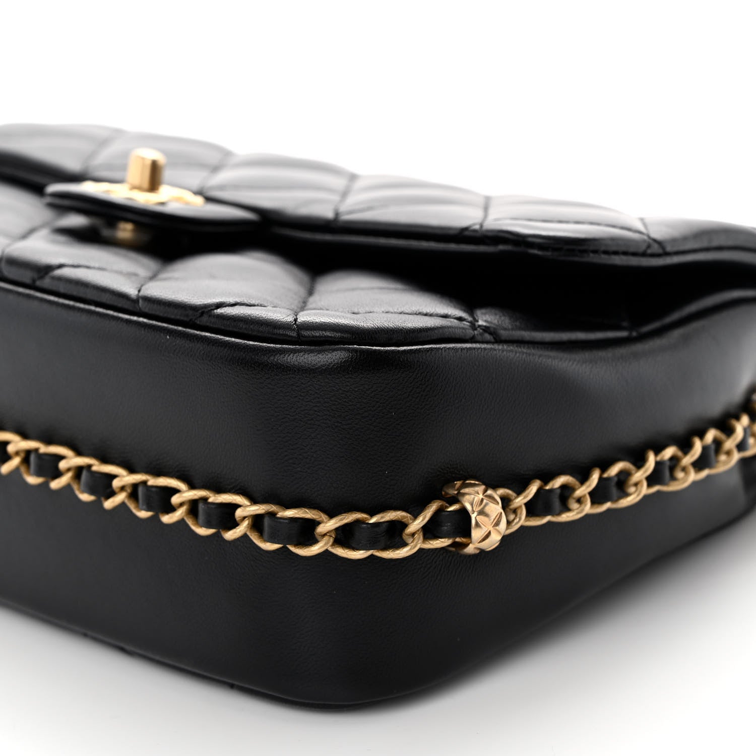 Chanel Lambskin Quilted Large CC Chain Flap Black 10 of 10