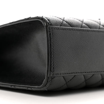 Saint Laurent Grain De Poudre Textured Mixed Matelasse Large Triquilt Monogram Satchel Black 9 of 12
