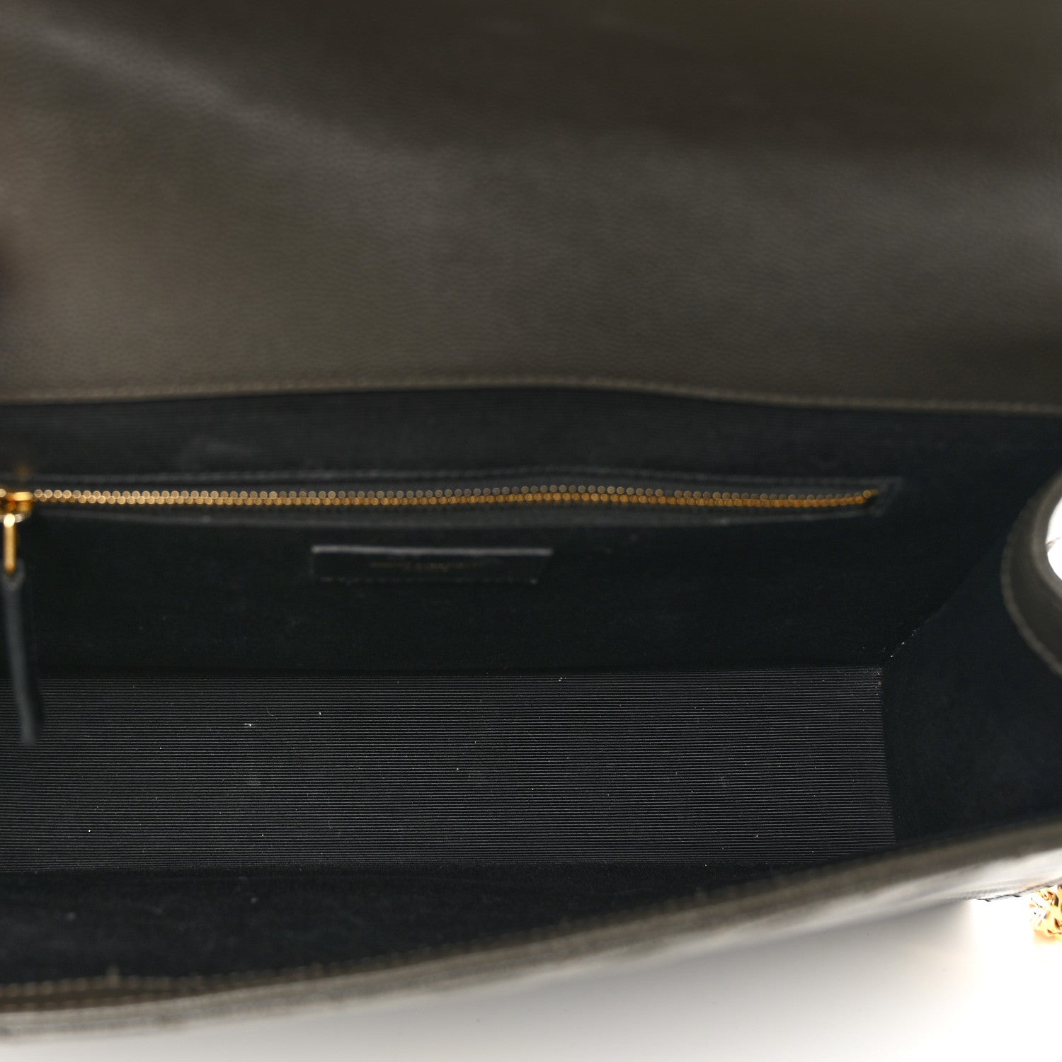 Saint Laurent Grain De Poudre Matelasse Chevron Large Monogram Satchel Earth 5 of 10