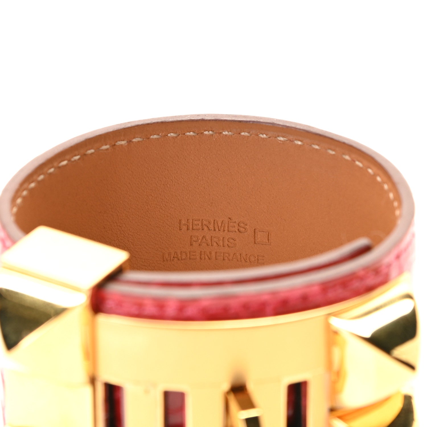 Hermes Shiny Alligator Collier De Chien CDC Bracelet S Bougainvillea 5 of 6