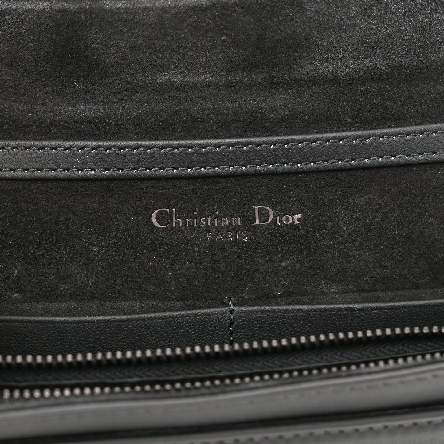 Ultra Matte Calfskin Diorama Wallet on Chain Pouch Black