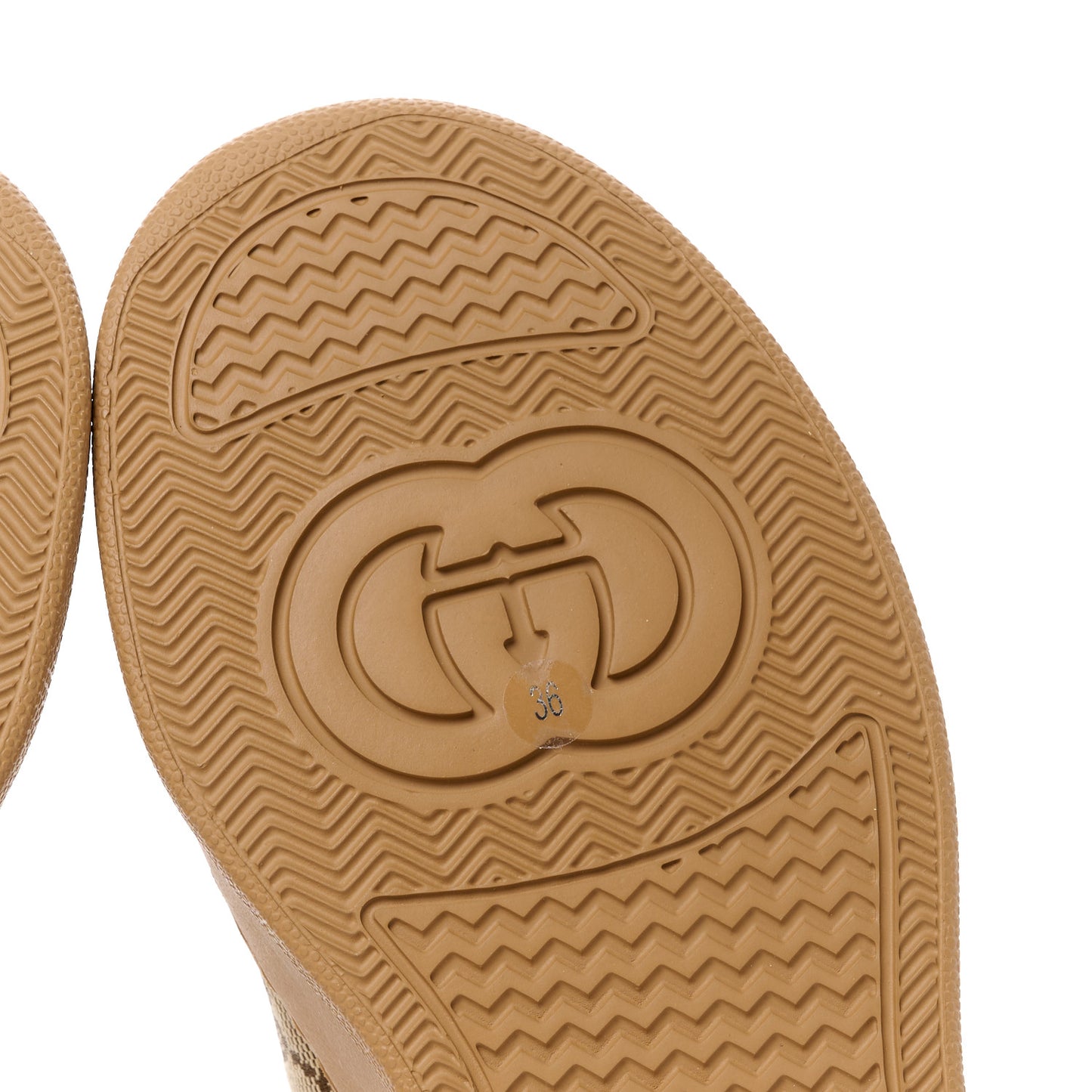 Calfskin GG Monogram Womens Platform 55mm Sneakers 36 Hezelnut Beige Ebony Mystic White