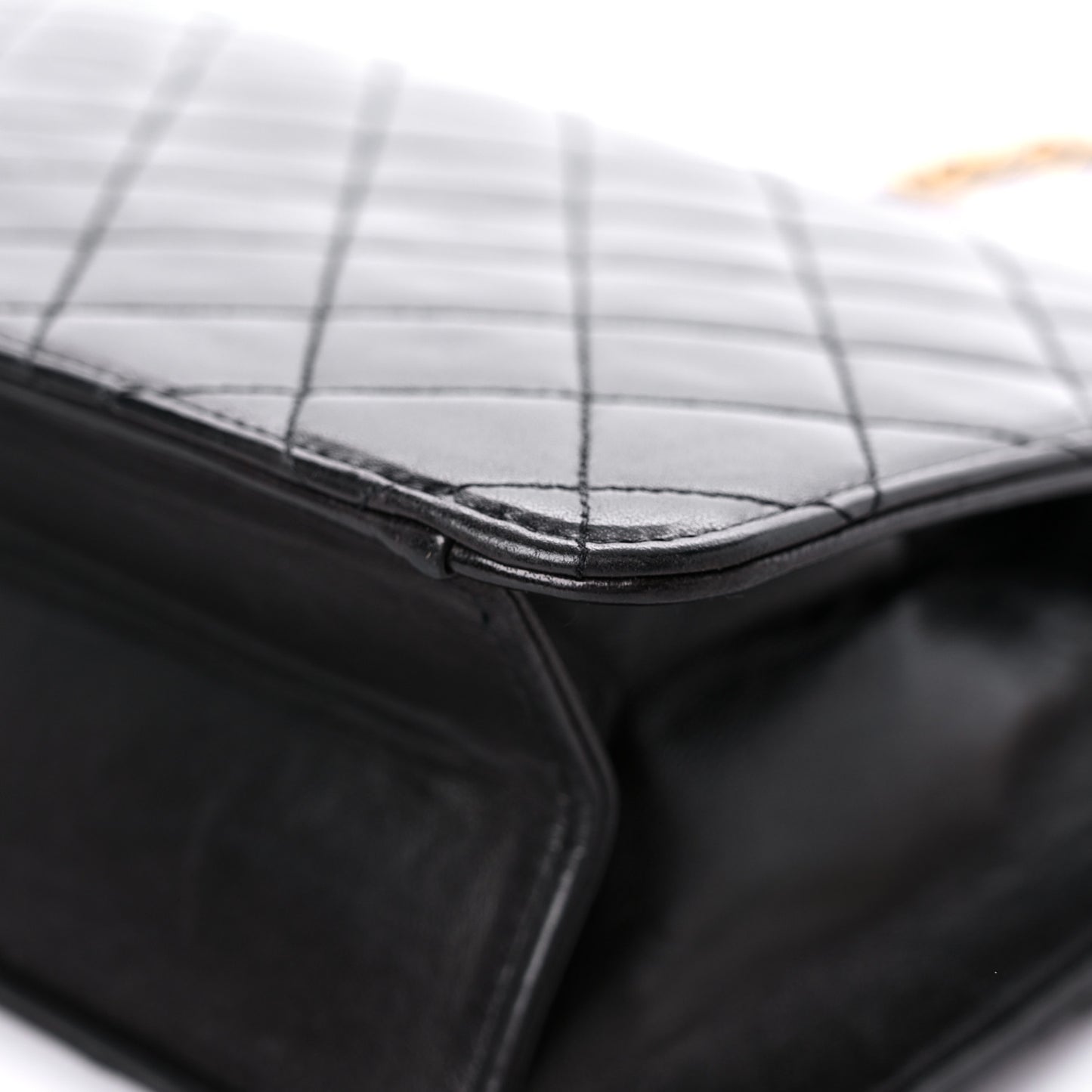 Lambskin Quilted Medium Single Flap Black