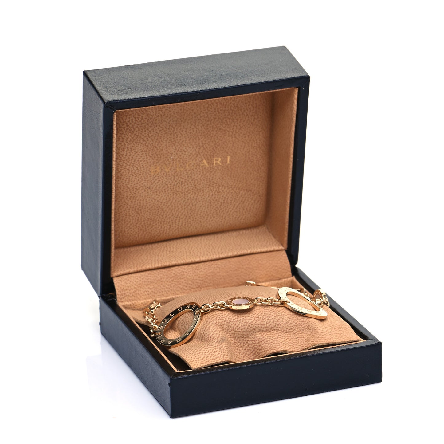 18K Yellow Gold Mother of Pearl Signature Chain Bracelet