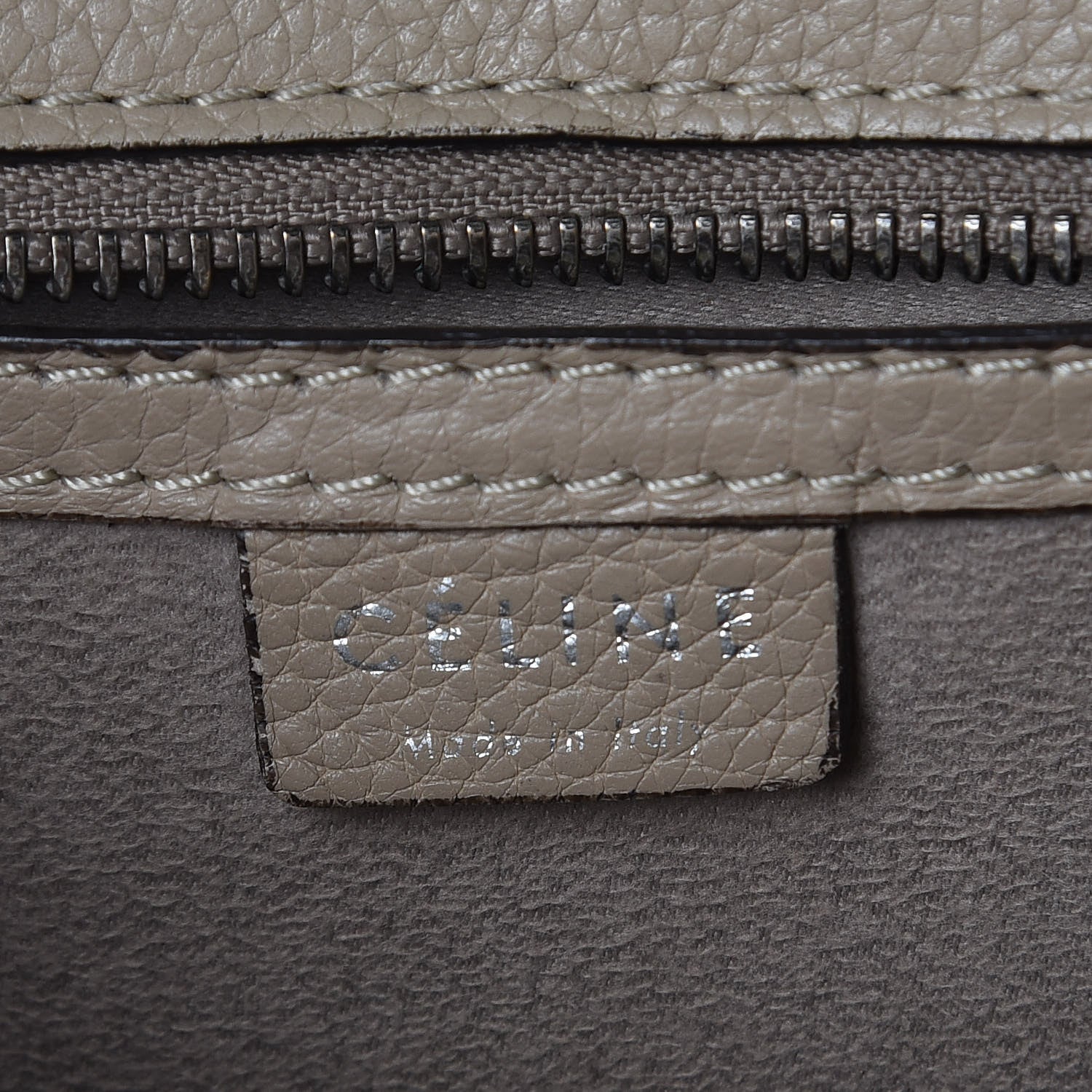 Celine Drummed Calfskin Nano Luggage Dune 6 of 16