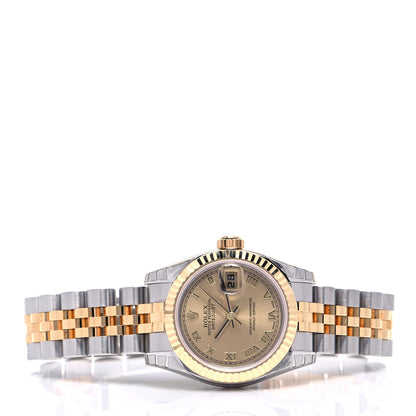 Rolex Stainless Steel 18K Yellow Gold 26mm Oyster Perpetual Datejust Watch Champagne Roman 179173 2 of 5