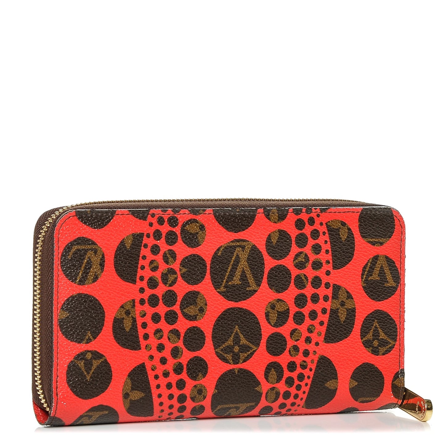 Monogram Kusama Pumpkin Dots Zippy Wallet Red