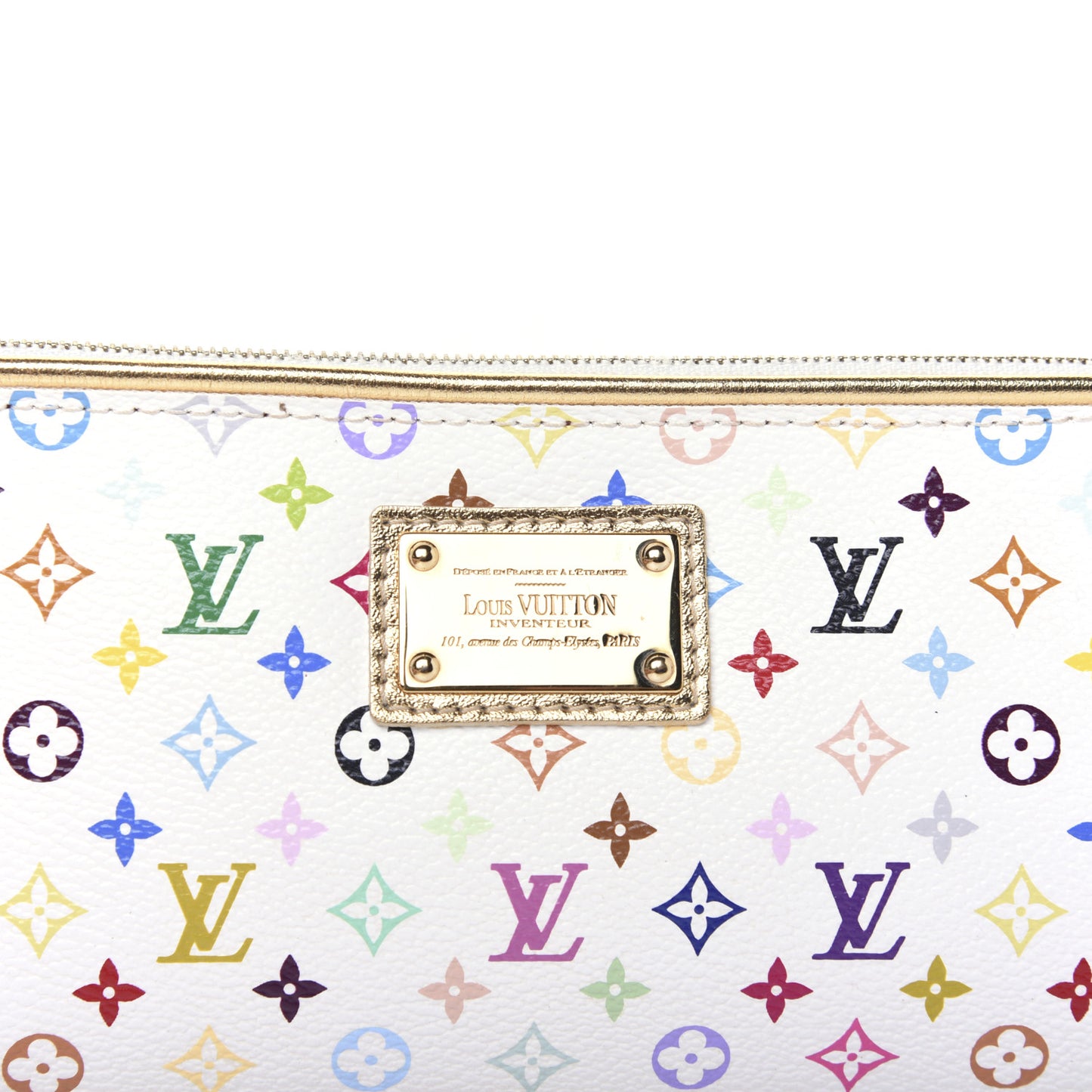 Monogram Multicolor Kate Clutch White